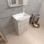 LAVATOIO MOBILE LAVANDERIA ROVERE GRIGIO con PILOZZO
