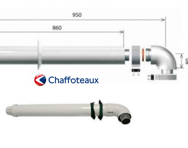 Kit scarico fumi coassiale 60/100 1mt caldaia condensazione