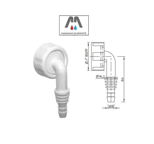 00405003-1 PIPETTA PVC SCARICO CONDENSA A GOMITO 1" - immagine 1