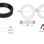 MORSETTO SOTTOVASO WC IN GOMMA NERA INT. ø90 EST .ø110 - ø125