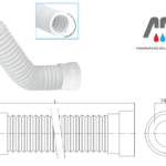 SCARICO FLESSIBILE ESTENSIBILE WC RINFORZATO IN ACCIAIO 220/540 mm