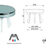 Borchia universale cromata a specchio per troppo pieno universale 23mm min - 30mm max