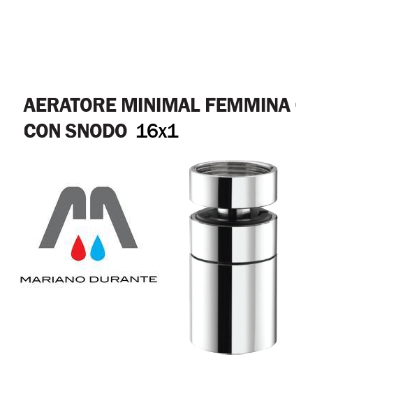 AERATORE ROMPIGETTO FILTRINO MINIMAL FEMMINA 16X1 CON SNODO CROMATO