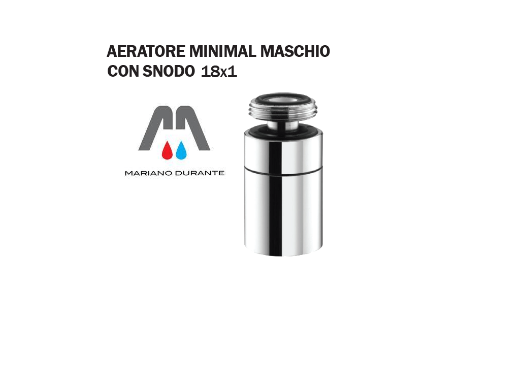 02637.18-1.M AERATORE ROMPIGETTO FILTRINO MINIMAL MASCHIO 18X1 CON SNODO CROMATO - immagine 1