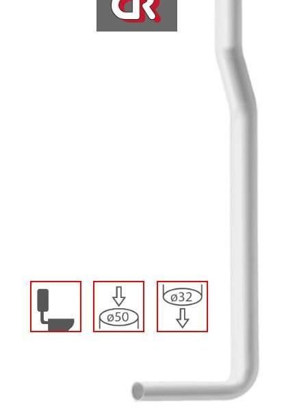 TUBO SCARICO CASSETTA ZAINO 50-32-H.80 SAGOMATO C.R.1508