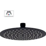 SOFFIONE TONDO D.200 NERO OPACO ACCIAIO INOX AISI 304