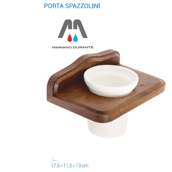 METAFORM SERIE MATHILDE BICCHIERE PORTA SPAZZOLINI LEGNO CERAMICA METAFORM