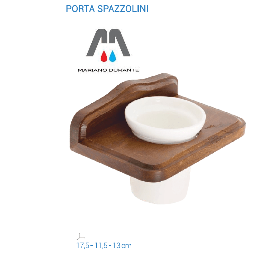 090101870326 METAFORM SERIE MATHILDE BICCHIERE PORTA SPAZZOLINI LEGNO CERAMICA METAFORM - immagine 1