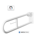 METAFORM BARRA D'APPOGGIO RIBALTABILE ACCIAIO BIANCO CM 70 CON PORTA ROTOLO