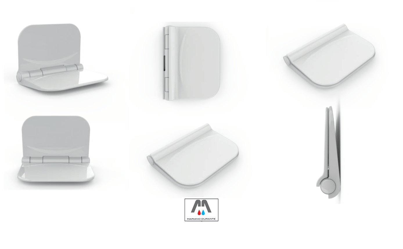 090101M52004 SEDUTA RIBALTABILE DOCCIA DISABILI ANZIANI COMUNITA' BIANCO - immagine 1