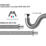 TUBO DI SCARICO BPS FLESSIBILE ESTENSIBILE ACCIAIO INOX