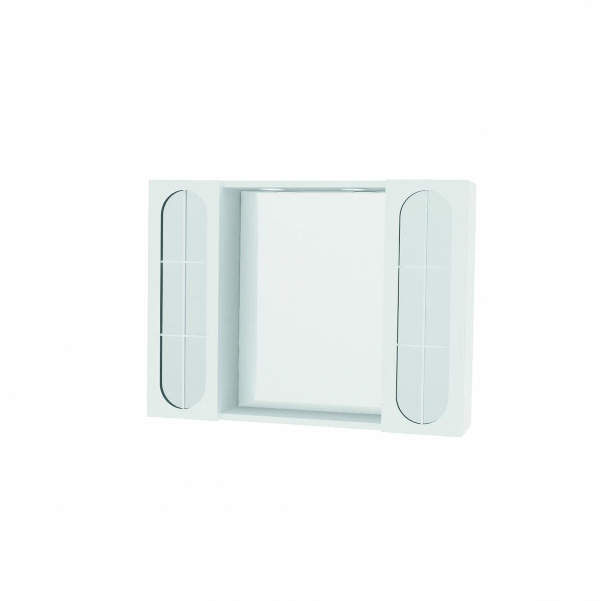 TOILETTINA PENSILE BAGNO 2 ANTE SPECCHIO E LUCE  77-57-16 BIANCA - immagine 1