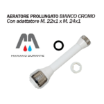 AERATORE ROMPIGETTO PROLUNGATO FLESSIBILE CON ADATTATORE M22X1 X M24X1 ABS BCO
