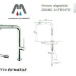 ARMANDO VICARIO MISCELATORE LAVELLO SLIM D2 CROMO SATINATO DOCCETTA ESTRAIBILE