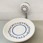 ARREDO BAGNO - PORTA SAPONE CLASSICO - COUNTRY CERAMICA/ACCIAIO DIPINTO A MANO