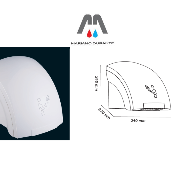 ASCIUGAMANI ELETTRICO ROCKET 1800W AZIONAMENTO A SENSORE ABS BIANCO HOTEL