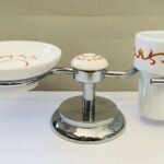 COPPIA APPOGGIO CLASSICO COUNTRY CERAMICA/CROMO DIPINTO A MANO