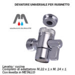 DEVIATORE UNIVERSALE X RUBINETTO LAVABO O LAVANDINO CON ADATTATORE X DOCCETTA