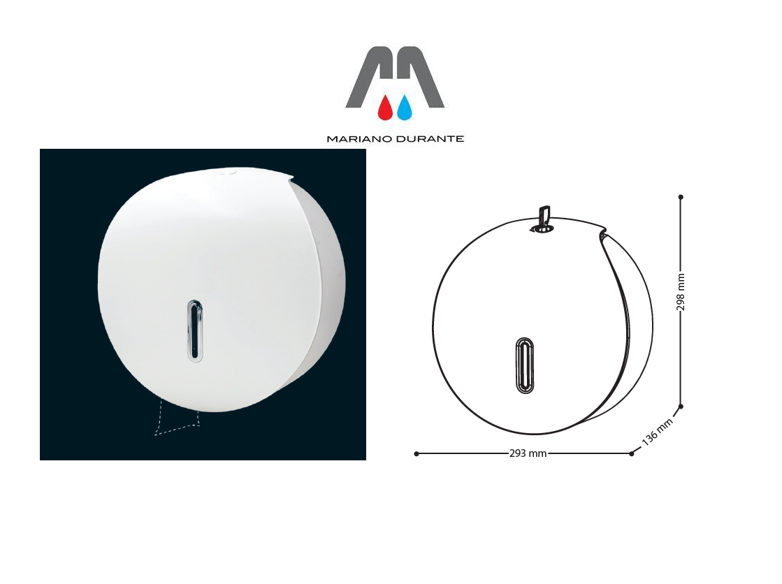 DISPENSER-CARTA-IGIENICA-ABS-BIANCO-APERTURA-CON-CHIAVE-FISSAGGIO-INCLUSO-124086992414 DISPENSER CARTA IGIENICA ABS BIANCO APERTURA CON CHIAVE FISSAGGIO INCLUSO - immagine 1