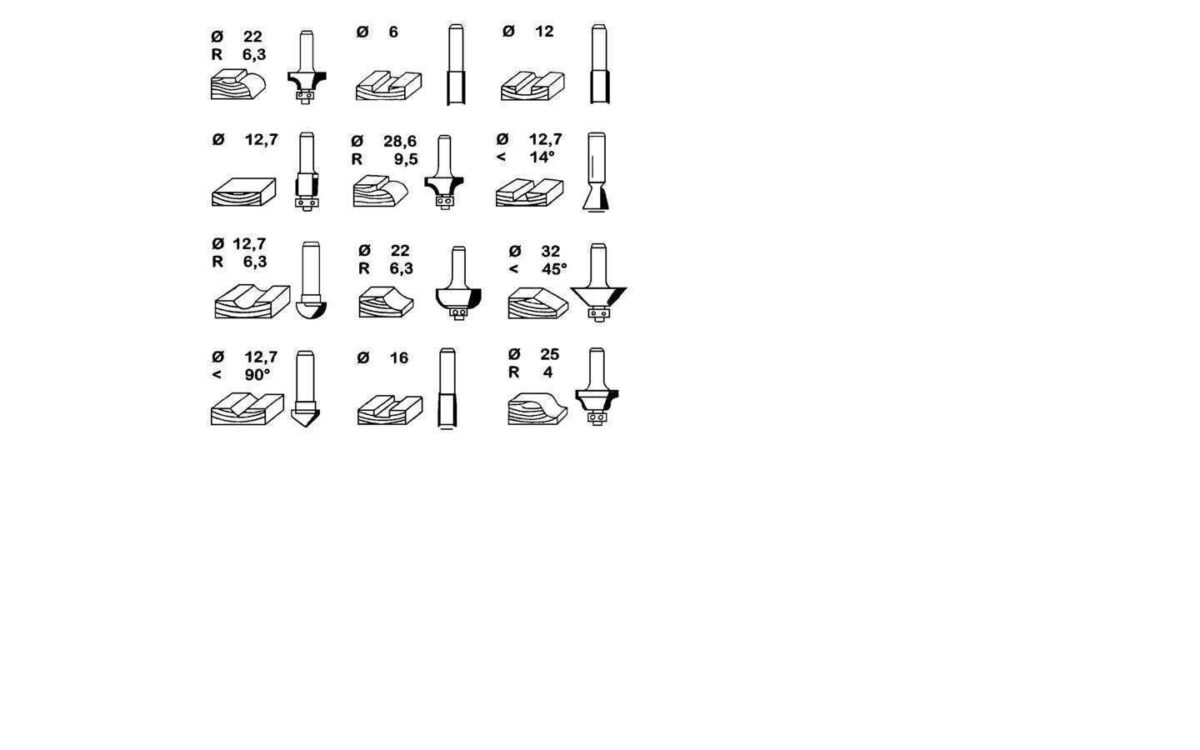EINHELL SET 12 FRESE X FRESATRICE VERTICALE  COD. 4350199 - immagine 2