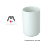 FERIDRAS BICCHIERE PORTA SPAZZOLIN APPOGGIO OSLO BIANCO CERAMICA EFFETTO SCHIUMA