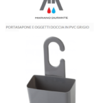FERIDRAS PORTA SAPONE E OGGETTI DOCCIA IN PVC GRIGIO 23x35x11