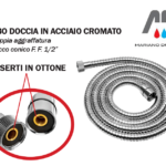 FLESSIBILE DOCCIA ACCIAIO CROMATO DOPPIA AGGRAFFATURA F.1/2 CONICO UNIVERSALE