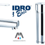 IDRO-BRIC KIT COMPLETO RUBINETTERIA MIX LAVABO + BIDET SERIE TOM CROMO E SATINATO