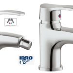 IDRO-BRIC KIT COMPLETO RUBINETTO MISCELATORE LAVABO + BIDET SERIE BLOOM CROMO