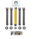 KIT 5 TUBI FLESSIBILI ESTENSIBILI IN ACCIAIO INOX PER INSTALLAZIONE CALDAIA PSP