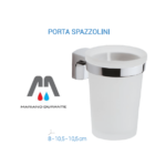 METAFORM  BICCHIERE PORTA SPAZZOLINI  MOVIN' CROMO E VETRO OPACO