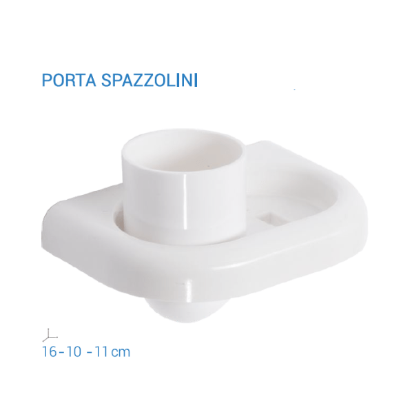 METAFORM SERIE LINEA BICCHIERE PORTA SPAZZOLINI BIANCO IN DUROLITE