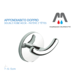METAFORM SERIE ONE GANCIO APPENDIABITO ACCAPPATOIO DOPPIO ACCIAIO CROMATO