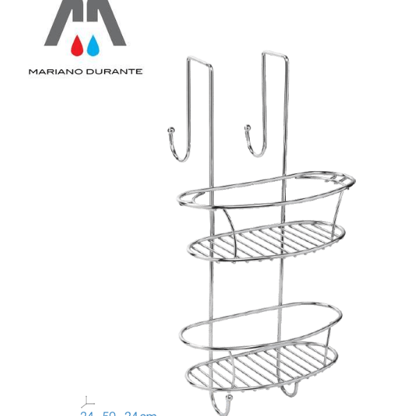 METAFORM Spider Cestello Doppio Con Ganci Per Doccia SPUGNE BAGNO ACCIAIO CROMO