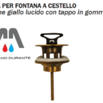 PILETTA X FONTANA GIARDINO VASCA A CESTELLO OTTONE GIALLO C/ TAPPO GOMMA 1"1/4