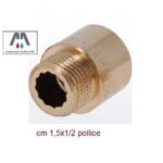 PROLUNGO PESANTE CM 1,5 X 1/2 pollice OTTONE a norma Confezione da 10pz