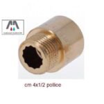 PROLUNGO PESANTE CM 4 X 1/2 pollice OTTONE a norma Confezione da 10pz