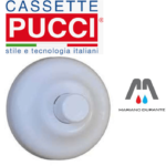 PUCCI RICAMBI ORIGINALI ROSONE FILETTATO E PULSANTE IN PLASTICA BIANCO 7530