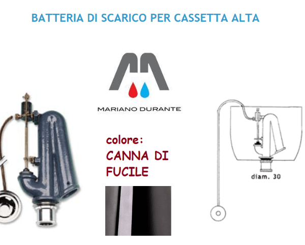 RICAMBI CATIS KIT BATTERIA DI SCARICO PER CASSETTA ALTA CATIS CANNA DI FUCILE