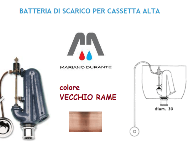 RICAMBI CATIS KIT BATTERIA DI SCARICO PER CASSETTA ALTA CATIS VECCHIO RAME