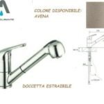 RUBINETTERIE VICARIO MISCELATORE LAVELLO CAPRI DOCCETTA ESTRAIBILE COLORE AVENA