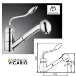 RUBINETTERIE VICARIO MISCELATORE LAVELLO PABLO ACCIAIO CROMATO LEVA LUNGA