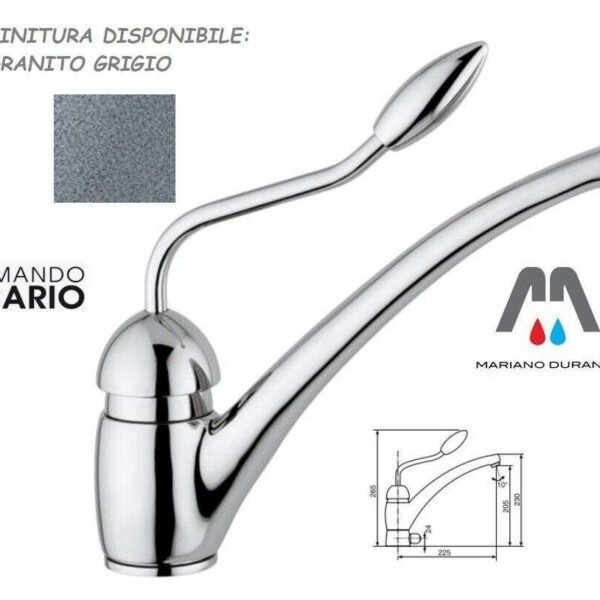 RUBINETTERIE VICARIO MISCELATORE LAVELLO PABLO GRANITO GRIGIO LEVA LUNGA