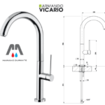 RUBINETTERIE VICARIO MISCELATORE LAVELLO SLIM P CROMO MODERNO DESIGN