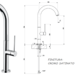 RUBINETTERIE VICARIO MISCELATORE LAVELLO SLIM P CROMO SATINATO MODERNO DESIGN
