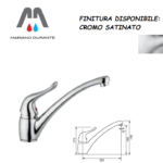 RUBINETTO CUCINA VICARIO MISCELATORE LAVELLO BASSO SOUND CROMO SATINATO 400183CS