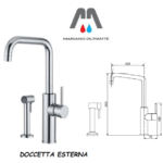 RUBINETTO CUCINA VICARIO MISCELATORE MITU' SS 400268 DOCCETTA ESTERNA SATINATO