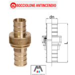 Raccordo 3 pezzi ottone EN 1982 DN 45 Bocciolone Antincendio cod. 0047.020