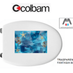 SEDILE COPRIWC CESABO MOD. EXEL TRASPARENTE BLU FANTASIA MARE COLBAM RESINA