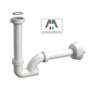 SIFONE COLONNA IN OTTONE SMALTATO BIANCO 1" X LAVABO O BIDET